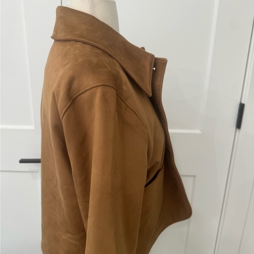 EUC Abercrombie & Fitch Vegan Suede Button-Through Jacket Size XS Brown - Picture 9 of 13